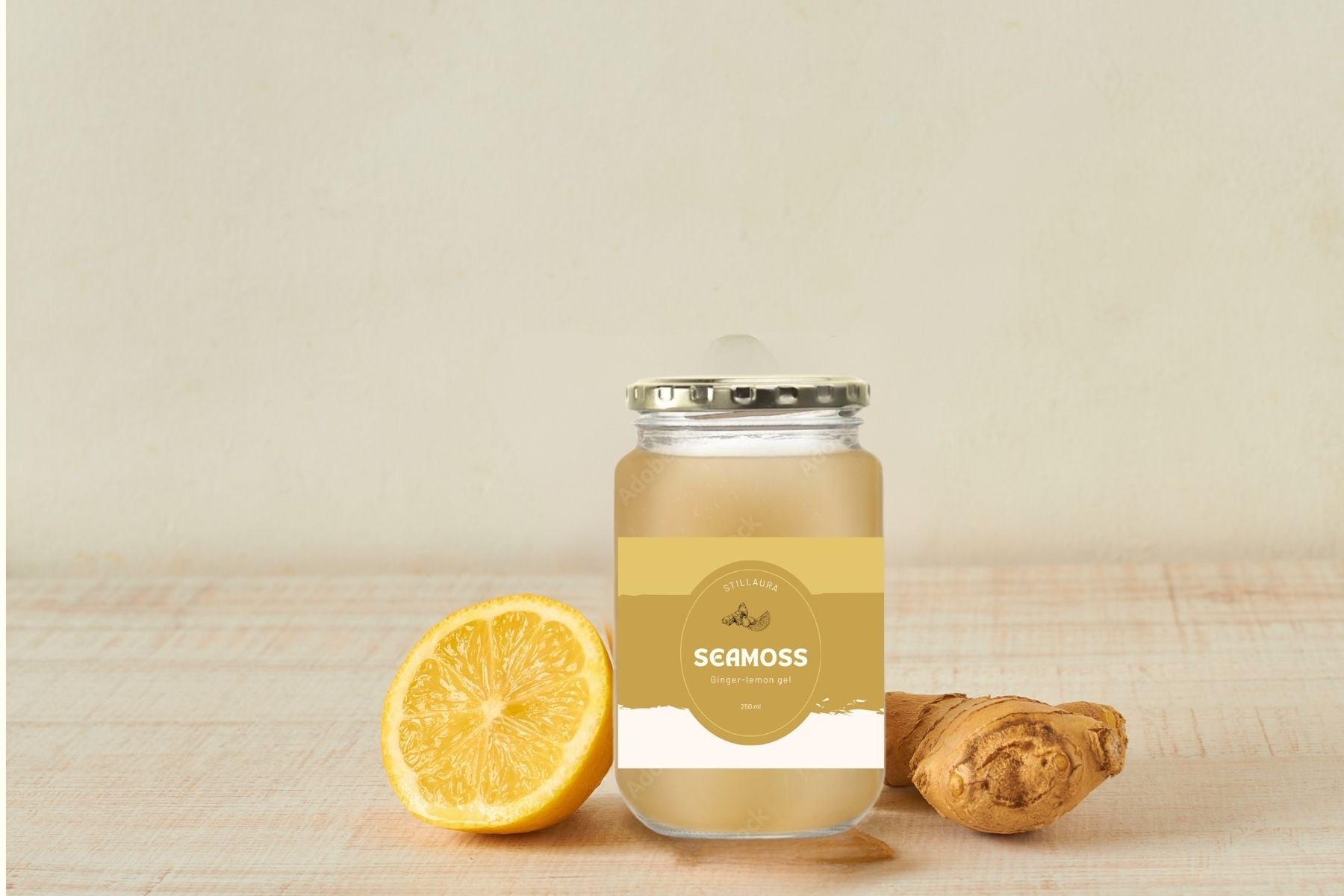 Premium Ginger-Lemon Sea Moss Gel (250 ml)