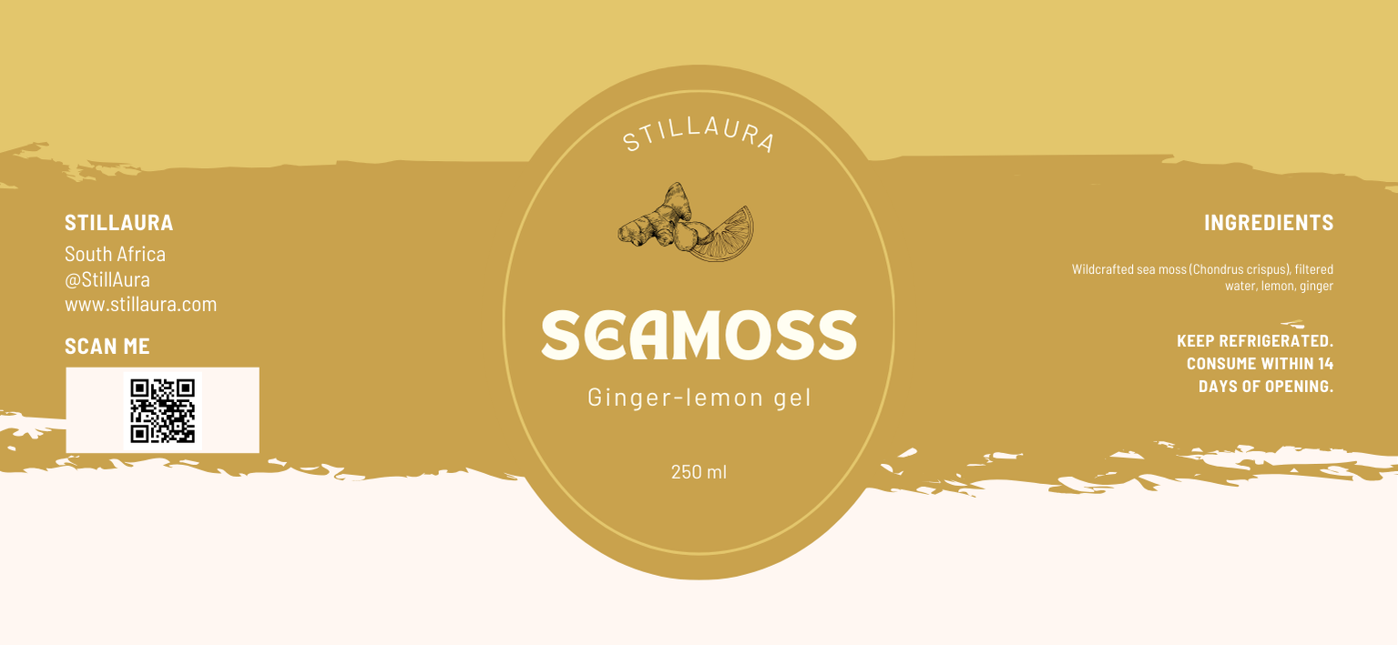 Premium Ginger-Lemon Sea Moss Gel (250 ml)